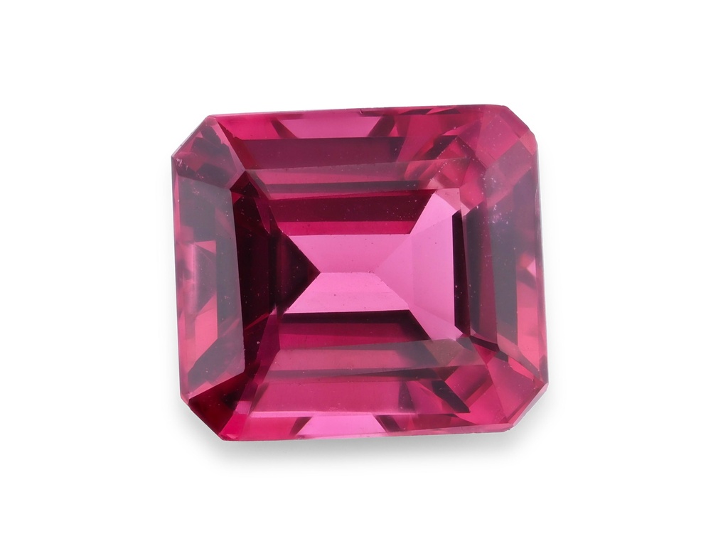 Spinel 6.6x5.75mm Emerald Cut Dark Pink