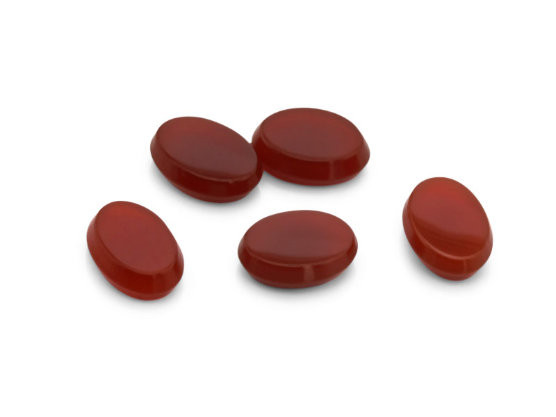 German Cut Carnelian 7x5mm Oval Buff Top 