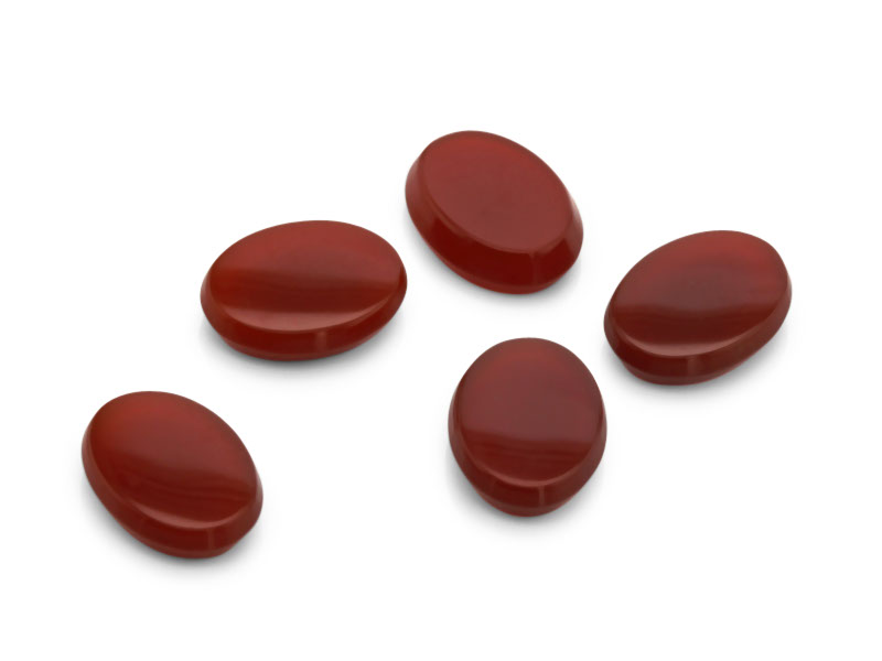 German Cut Carnelian 8x6mm Oval Buff Top 