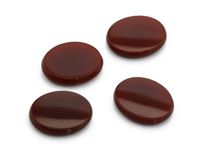 German Cut Carnelian 12x10mm Oval Buff Top 