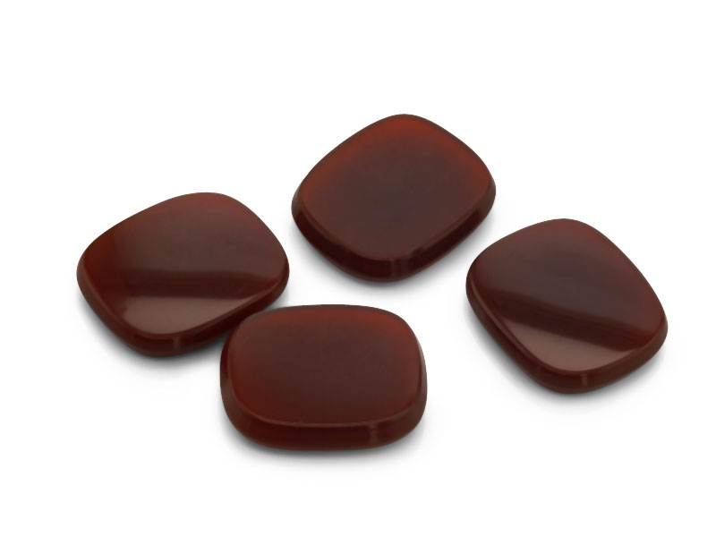 German Cut Carnelian 12x10mm Cushion Buff Top 