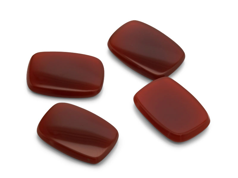 German Cut Carnelian 14x10mm Cushion Buff Top 