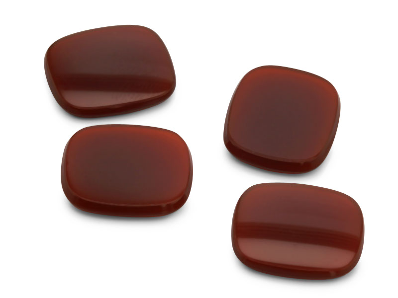 German Cut Carnelian 14x12mm Cushion Buff Top 