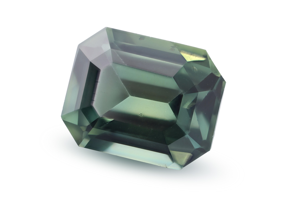 Sapphire 6.4x5.1mm Emerald Cut Teal