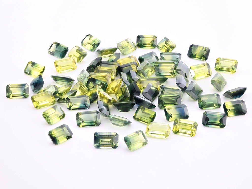 [SMOS0604A] Parti Sapphire 6x4mm +/- Emerald Cut