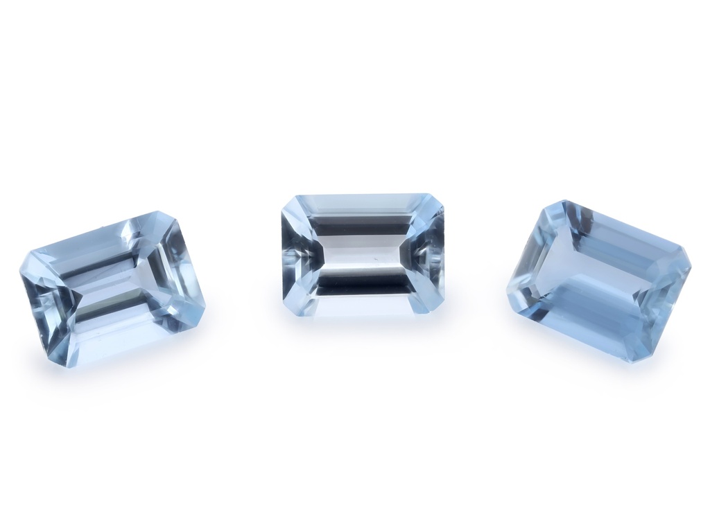 [BAOS0806E] Aquamarine 8x6mm Emerald Cut Dark Blue