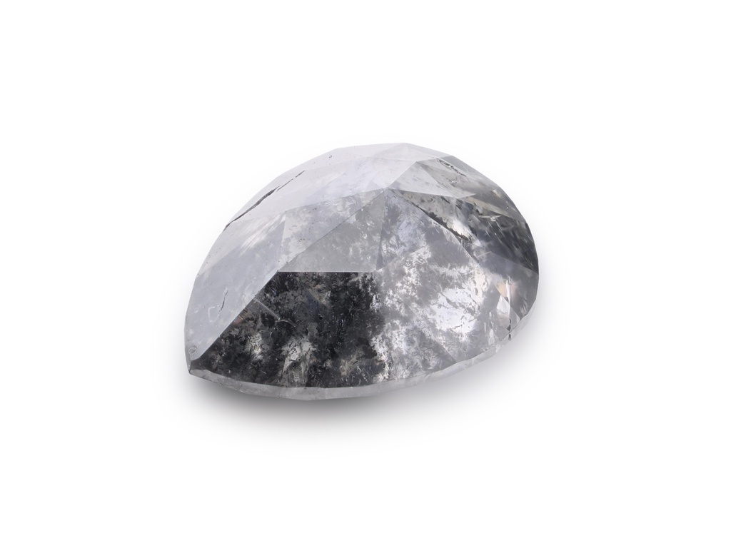 Salt & Pepper Diamond 5.9x4.5mm Pear Shape Rose Cut