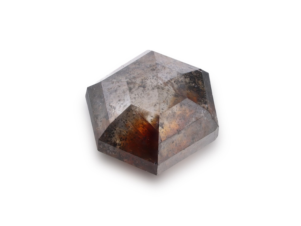 Salt & Pepper Diamond 6x4.8mm Hexagon Rose Cut