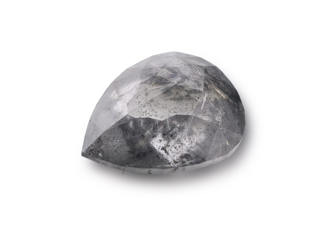 Salt & Pepper Diamond 6.5x5.1mm Pear Cut Rose Cut