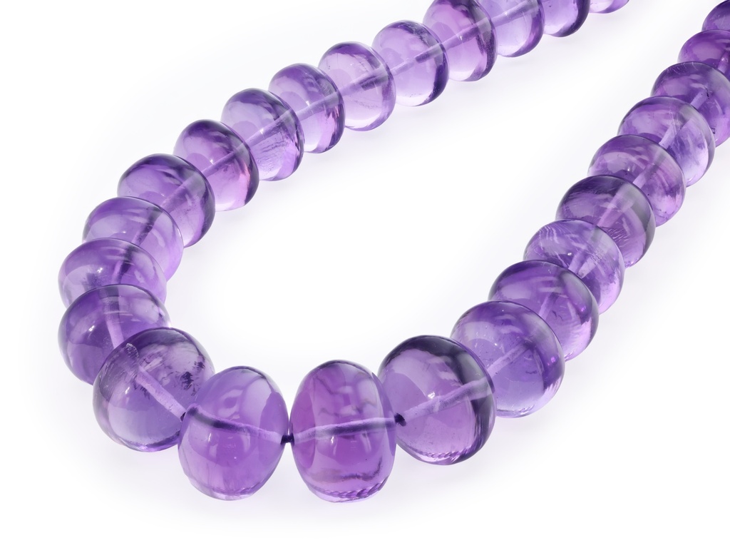 [BEADX3192] Amethyst 6.5-12.5mm Polished Rondelle Graduated