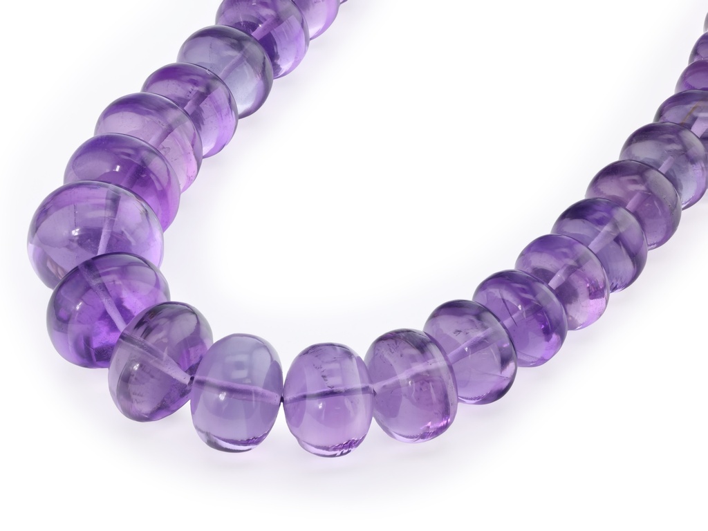 [BEADX3193] Amethyst 6.5-12.5mm Polished Rondelle Graduated
