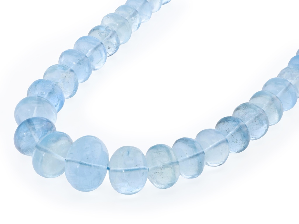 [BEADX3190] Aquamarine 3.5-11mm Polished Rondelle Graduated
