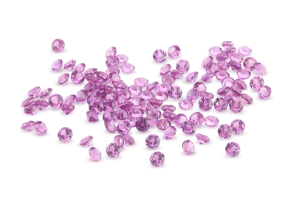 Rhodolite Garnet 1.75mm Round Diamond Cut