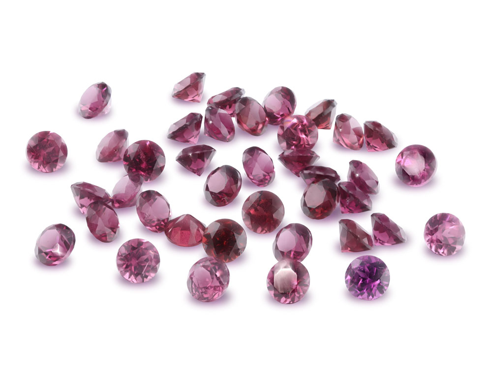 Rhodolite Garnet 3.00mm Round Diamond Cut