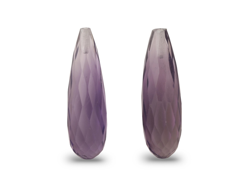 Amethyst 20x6mm Briolette Light Pair