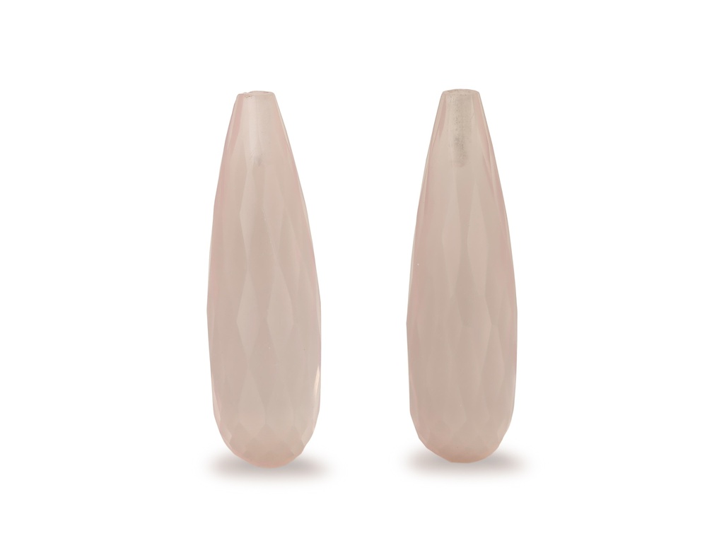 Rose Quartz 20x6mm Briolette Pair