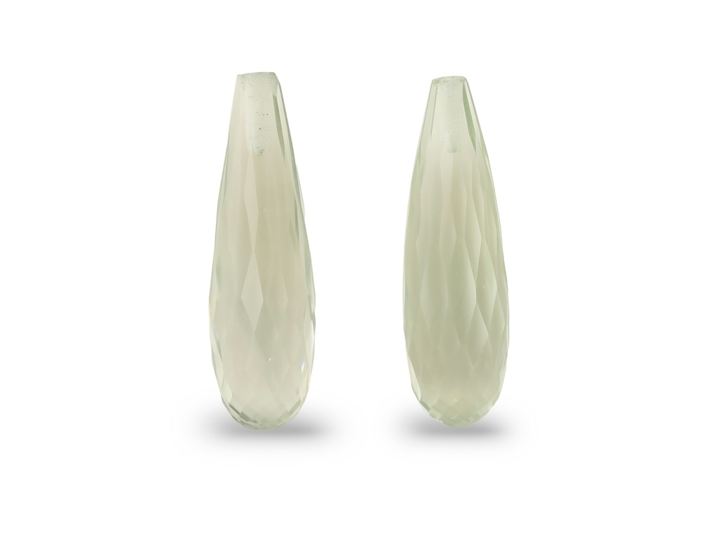 Mint Quartz 20x6mm Briolette Pair