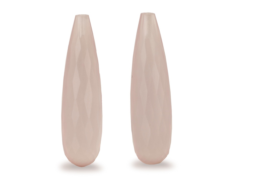 Rose Quartz 30x8mm Briolette Pair