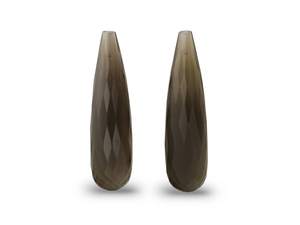 Smoky Quartz 30x8mm Briolette Pair