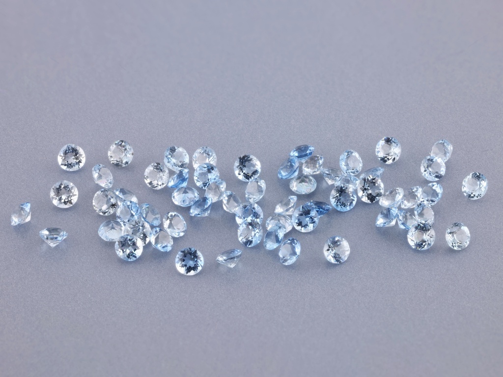 [BARB0150S2] Aquamarine 1.50mm Round Diamond Cut Dark Blue