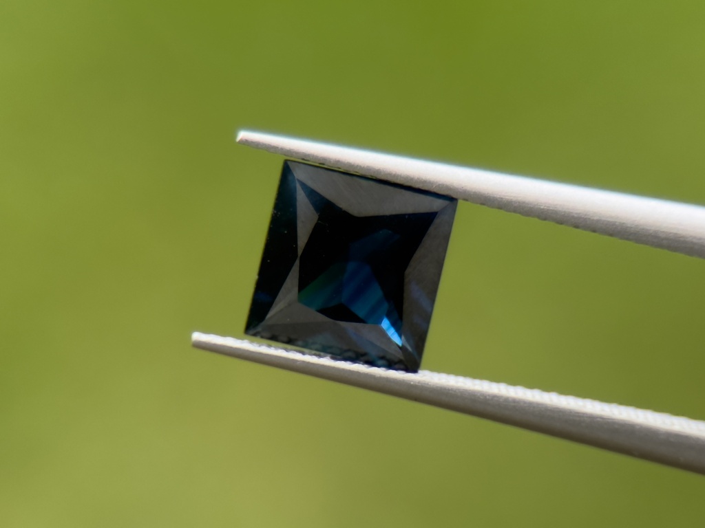 Australian Sapphire 6x5.9mm Princess Cut Dark Blue