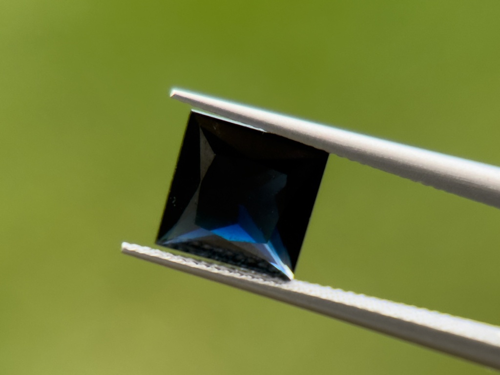 Australian Sapphire 7.00mm Princess Cut Dark Blue