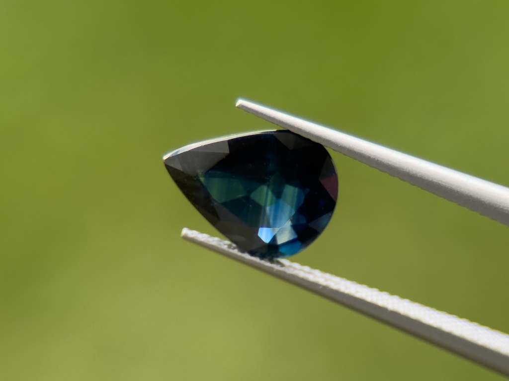 Australian Sapphire 9.3x6.5mm Pear Shape Dark Blue