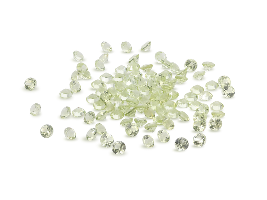 Peridot 1.75mm Round Diamond Cut