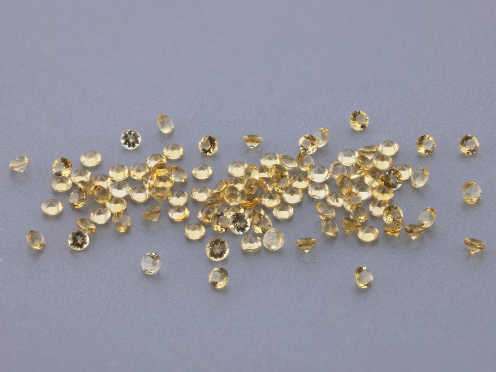 [QCRB0100S] Citrine 1.00mm Round Diamond Cut