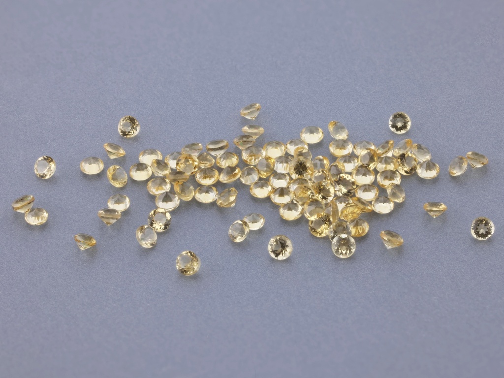 [QCRB0125S] Citrine 1.25mm Round Diamond Cut