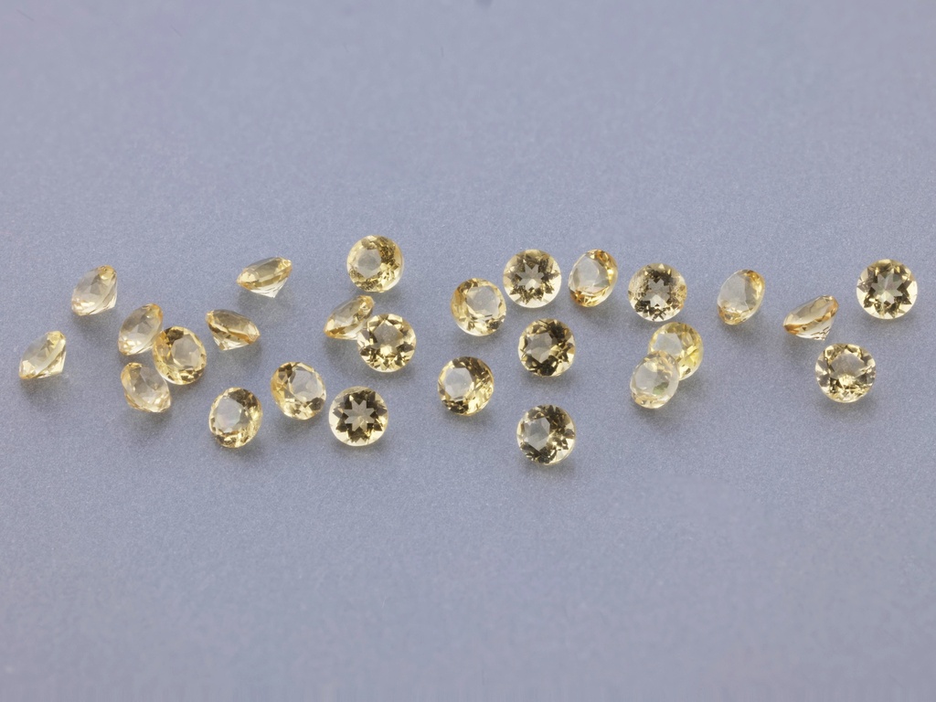 [QCRB0150S] Citrine 1.50mm Round Diamond Cut