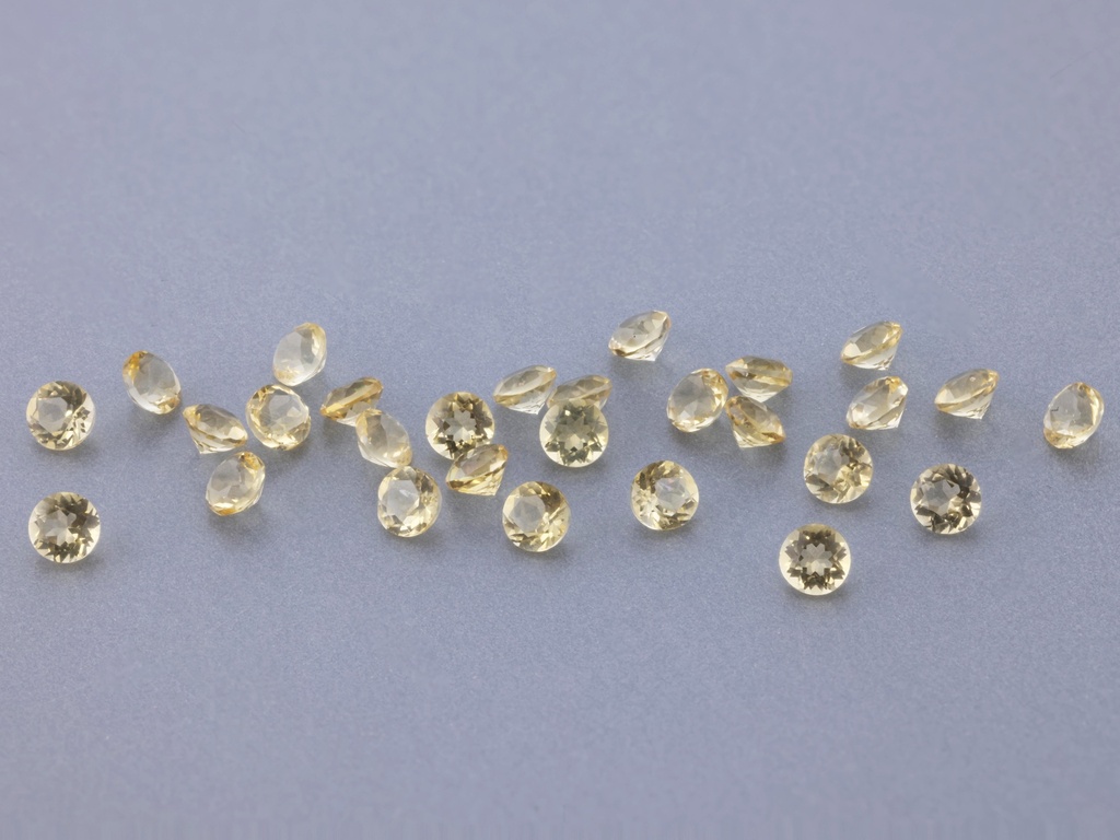 [QCRB0200S] Citrine 2.00mm Round Diamond Cut