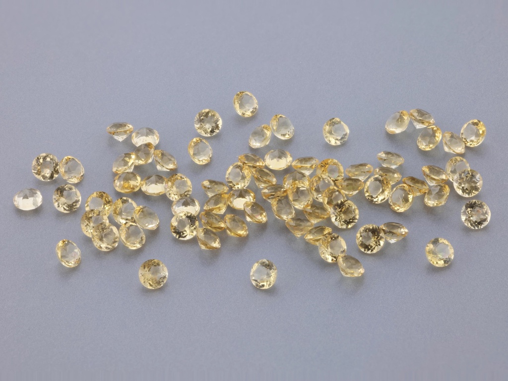 [QCRB0225S] Citrine 2.25mm Round Diamond Cut