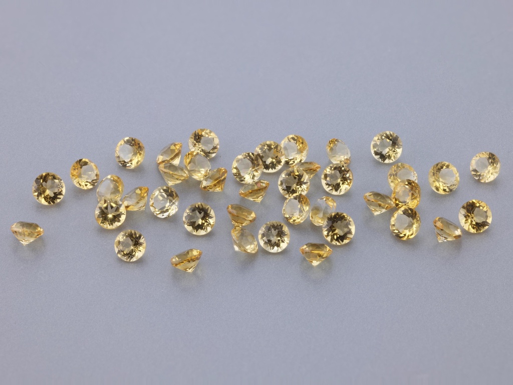 [QCRB0250S] Citrine 2.50mm Round Diamond Cut