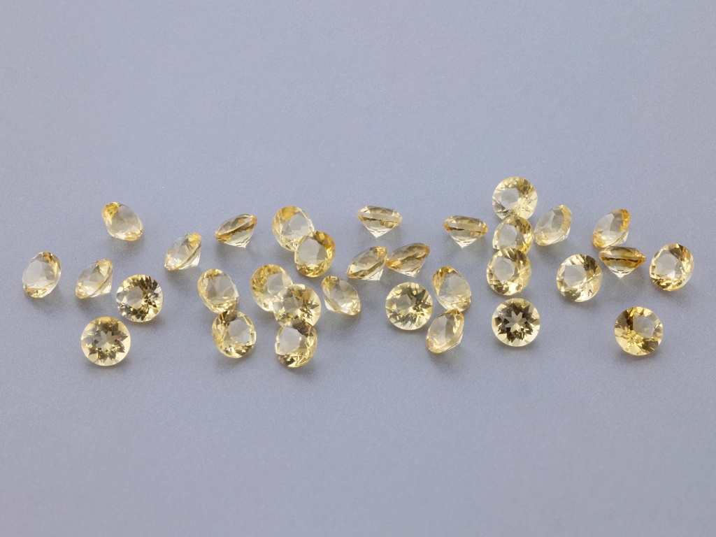 [QCRB0300S] Citrine 3.00mm Round Diamond Cut