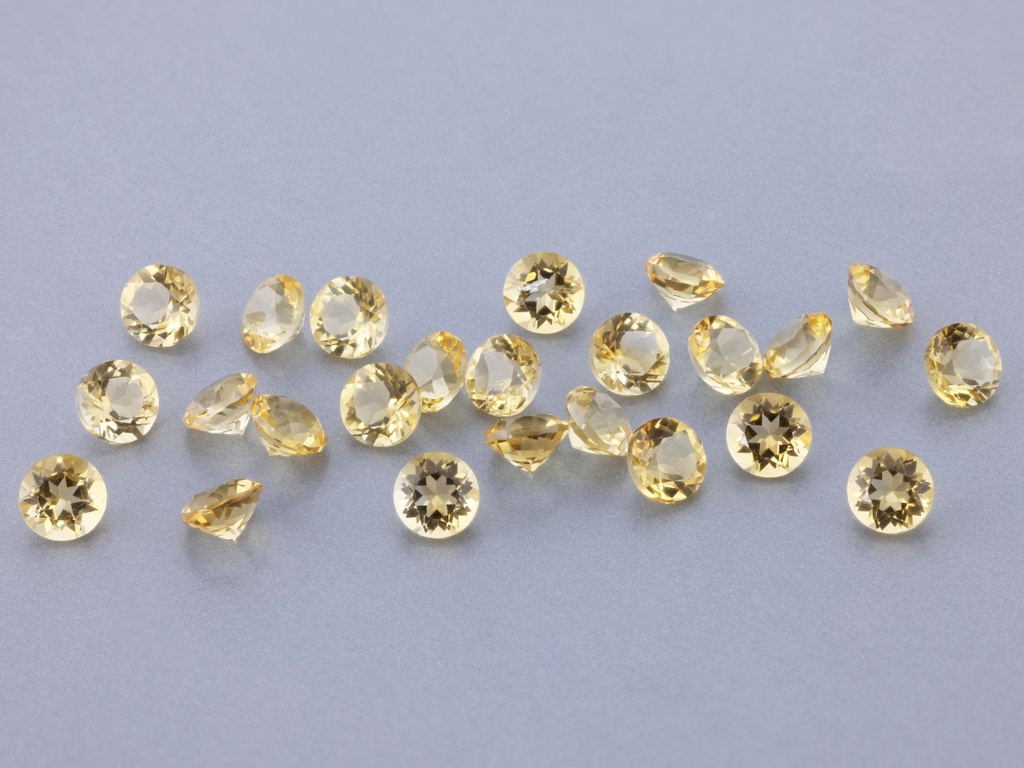[QCRB0350S] Citrine 3.50mm Round Diamond Cut