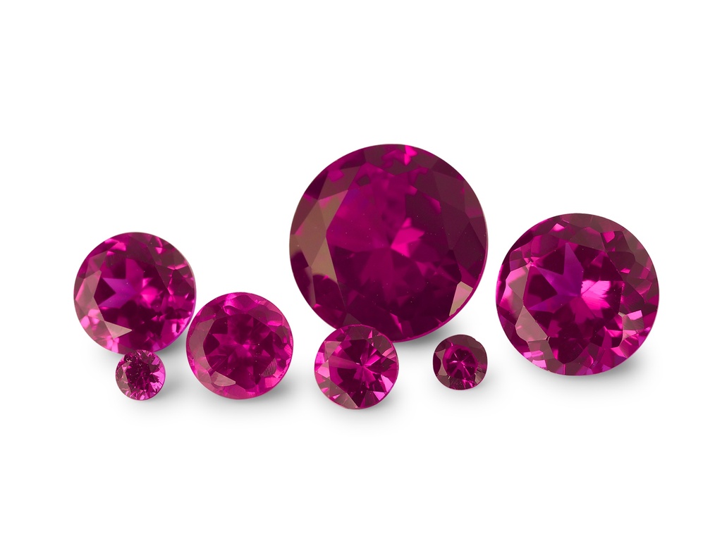 Synthetic/Lab Grown Ruby 2.00mm Round Dark Pink