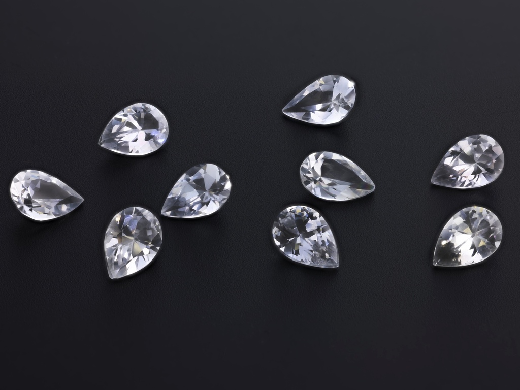 [SWPB0604P] White Sapphire 6x4mm Pear Shape
