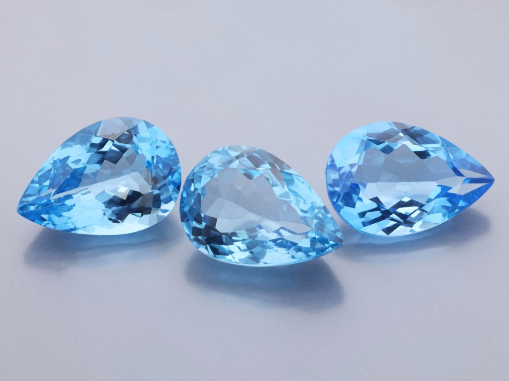 [TMPB1307P1] Medium Blue Topaz 13x9mm Pear Shape