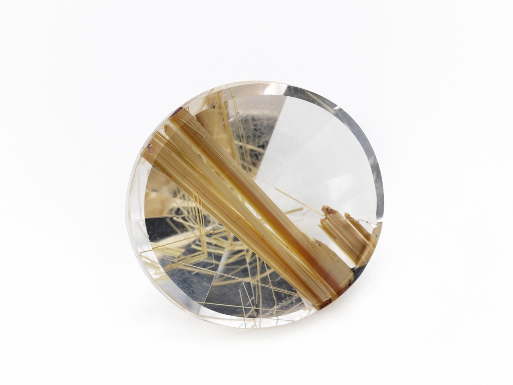 [QZRB1500X1] Rutilated Quartz 15.7mm Round Faceted