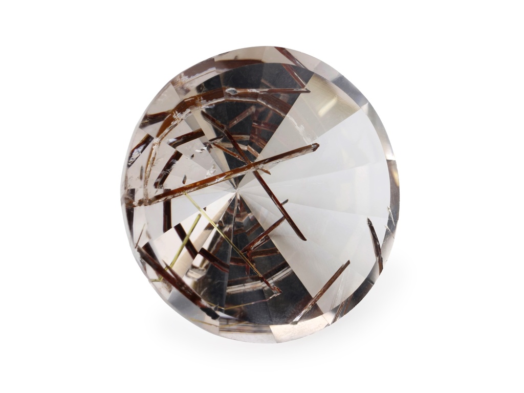 [QZRB2500X1] Rutilated Quartz 22.00mm Round Faceted