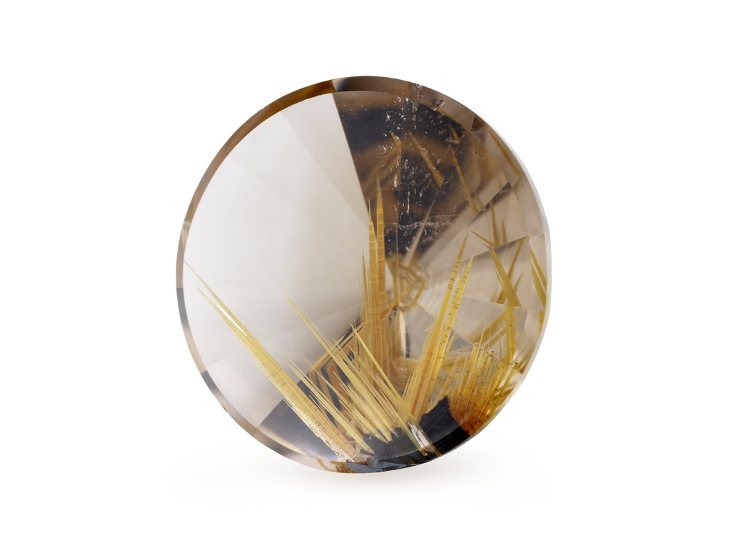 [QZRB2000X1] Rutilated Quartz 21.1mm Round Faceted