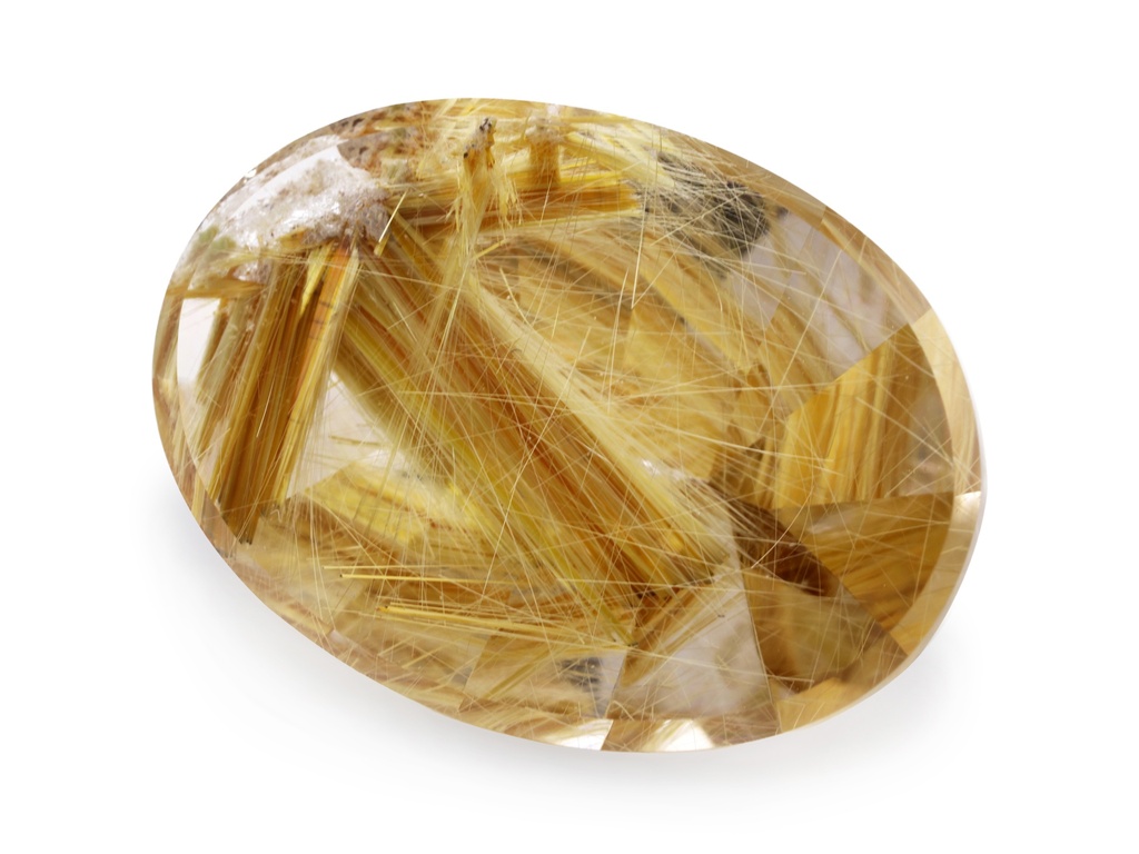 [QZVB2518X1] Rutilated Quartz 23.6x17.4mm Oval Faceted