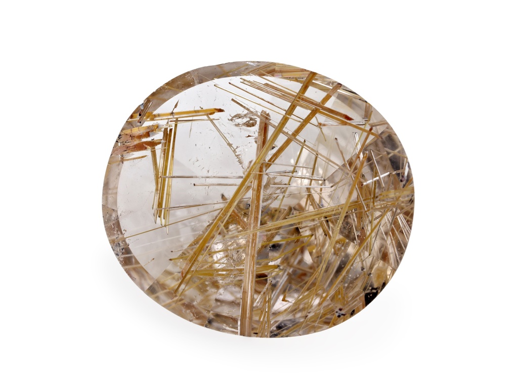 [QZVB2015X2] Rutilated Quartz 17x15mm Oval Faceted