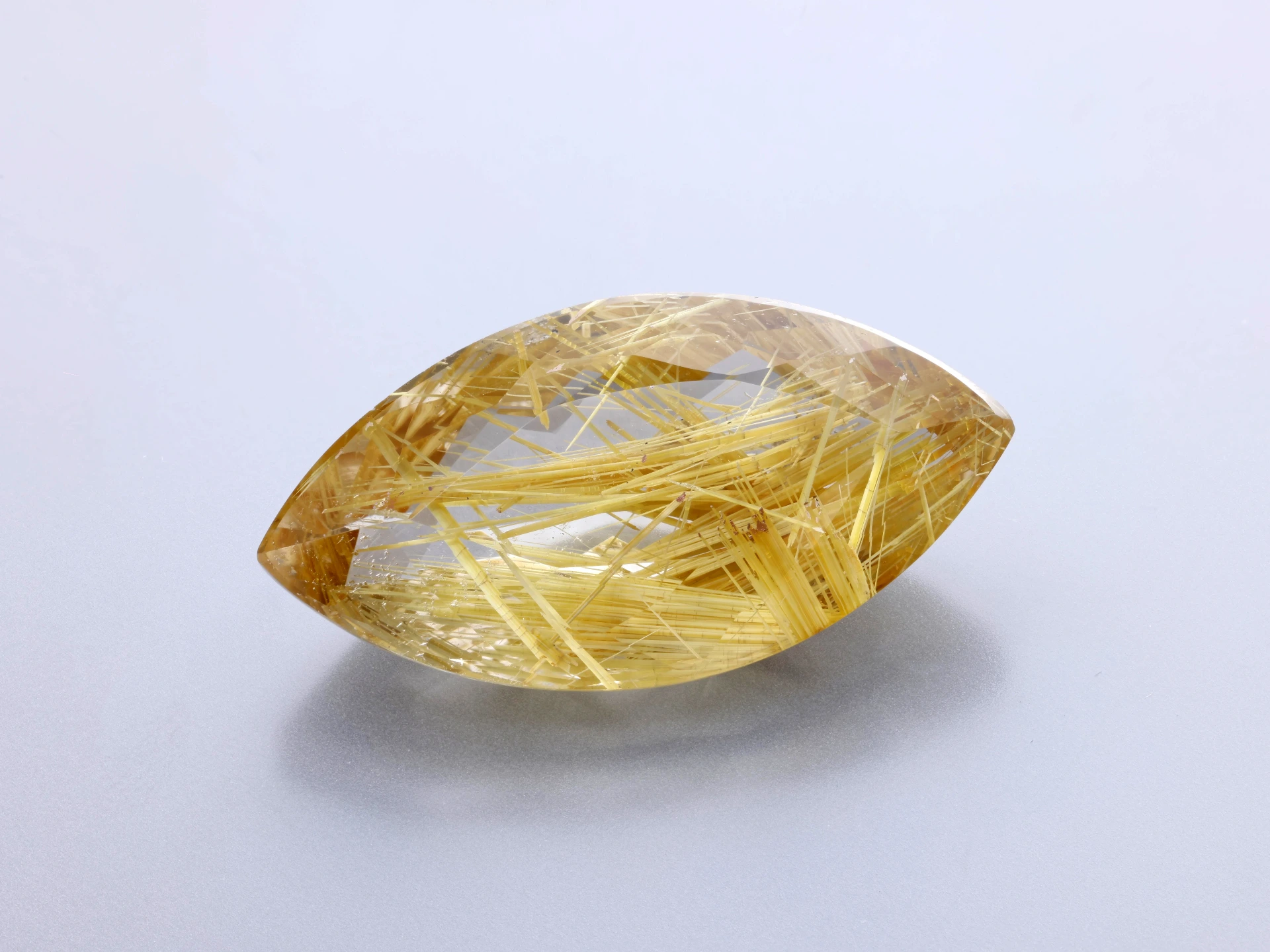 [QZMB2216X1] Rutilated Quartz 23x12mm Marquise Faceted