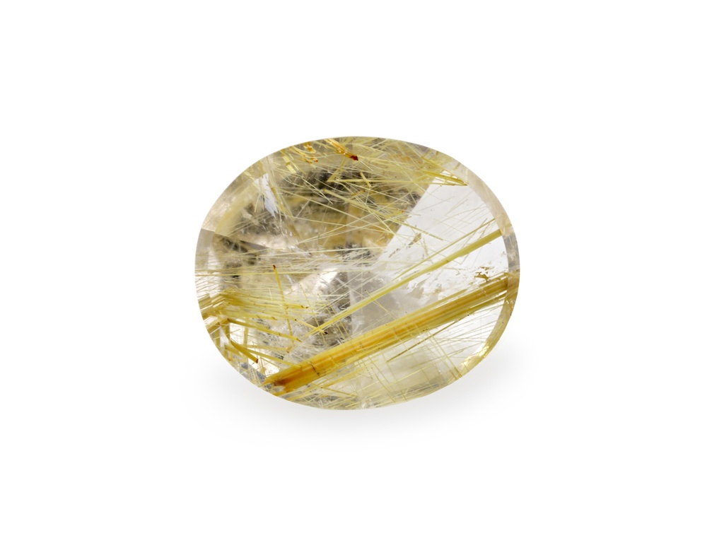 [QZVB1109X1] Rutilated Quartz 11x9.3mm Oval Faceted
