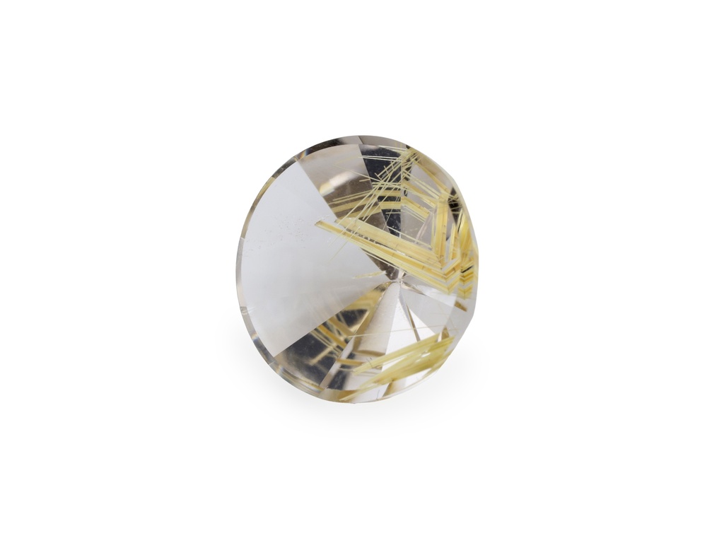 [QZRB1100X1] Rutilated Quartz 10.7mm Round Faceted