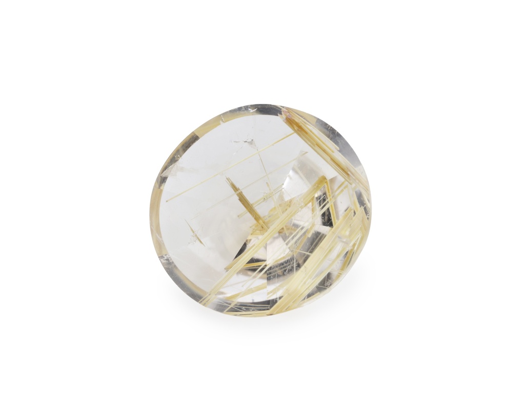[QZRB1100X2] Rutilated Quartz 10.9mm Round Faceted