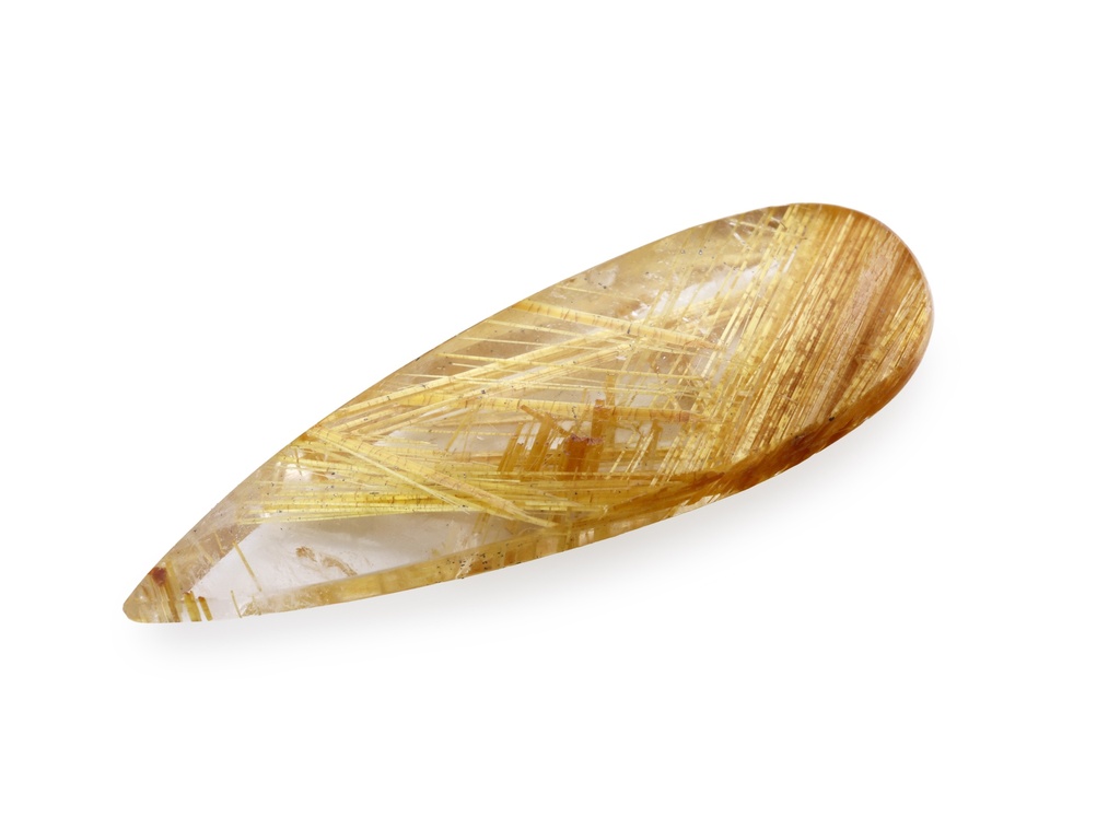 [QZPT3020X1] Rutilated Quartz 28x8.1mm Pear Shape