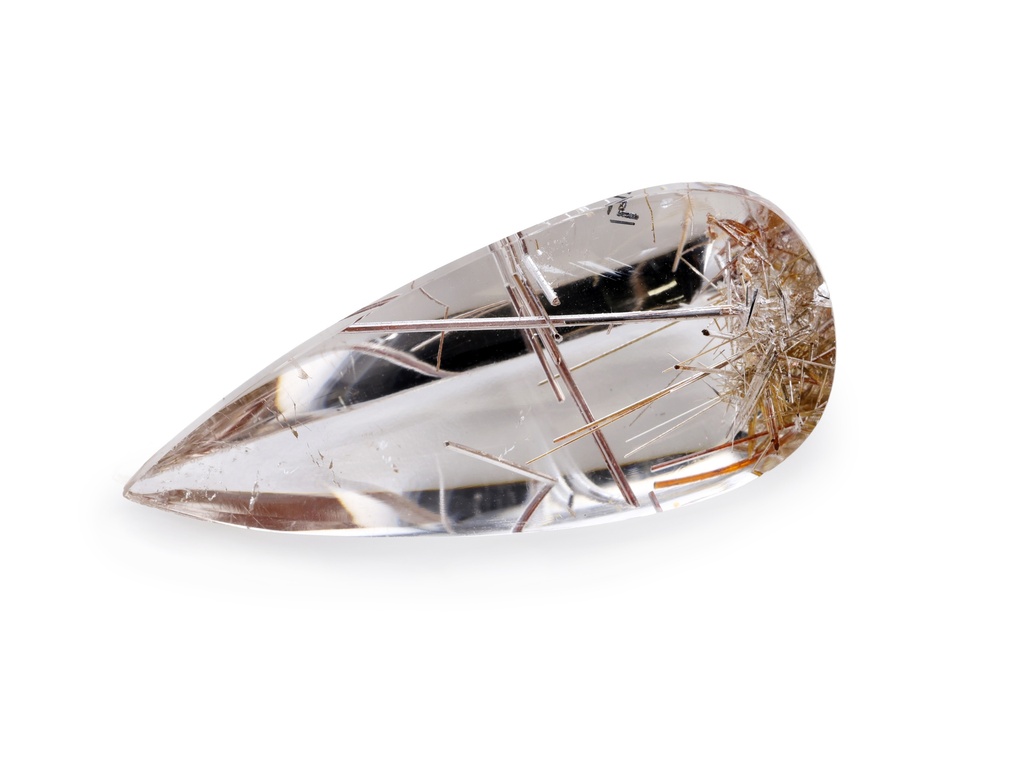 [QZPT4030X2] Rutilated Quartz 37x16.6mm Pear Shape